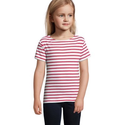 Camiseta niños cuello redondo a  rayas personalizable
